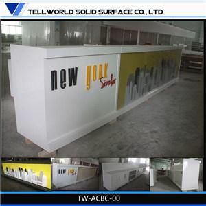 150 Kinds LED Commercial White Artificial Stone Bar Counter for Sale, Modern Marble Bar Counter Design