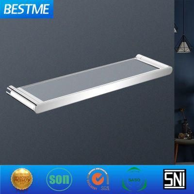 Bathroom Accessories Clear Glass Shelf Bathroom Fitting Hardware Stainless Steel 304 Shelves (Bg-C68003)