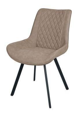 Home Furniture Banquet PU Leather Velvet Fabric Dining Chair with Metal Legs