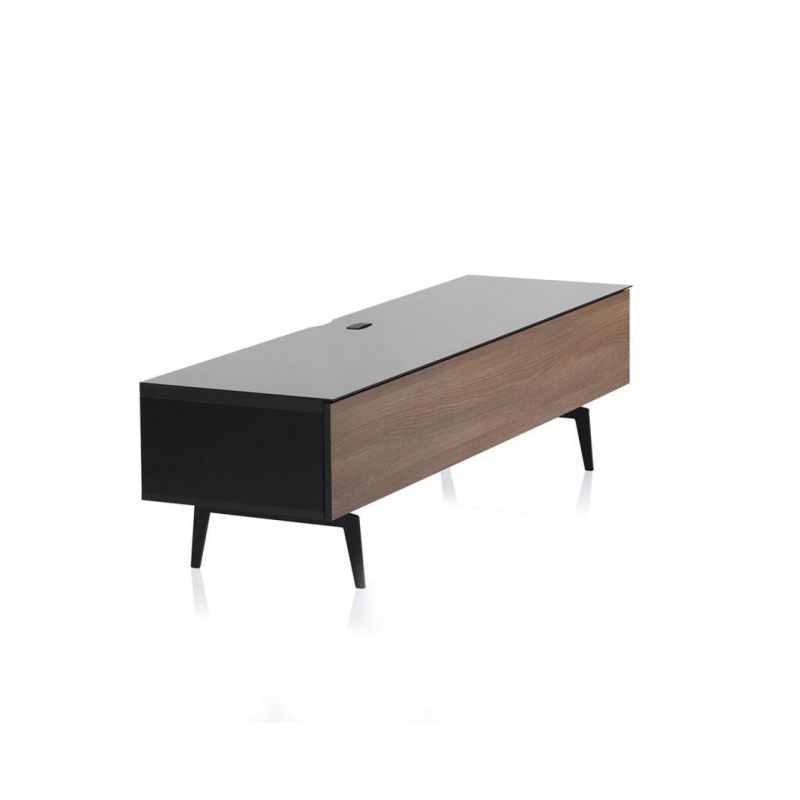 St-360 Wood and Glass Modern TV Stand with Spike Metal Legs