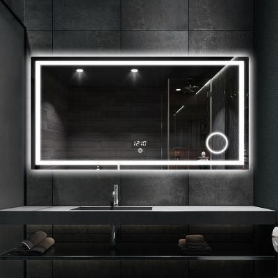 Wholesale Luxury Home Decorative Smart Wash Basin Mirror LED Bathroom Frameless Backlit Wall Glass Vanity Mirror