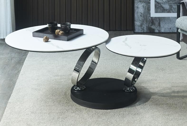 Hotel Modern Silver Tempering Glass Top Coffee Table