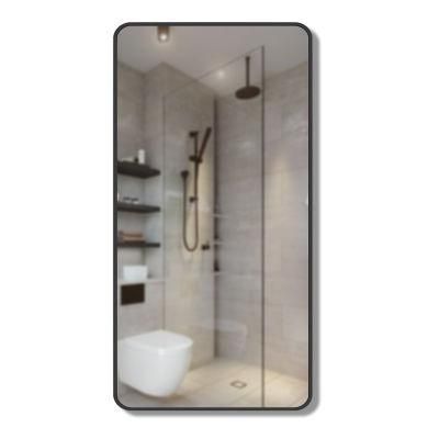 Restroom Rectangular Shape Black Frame Bathroom Mirror