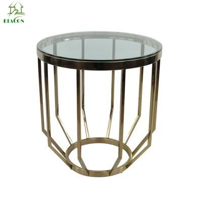 Modern Design Wedding Flower Extendable Black Chrome Coffee Table