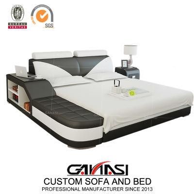Armrest with Storage Glass Platform Bedroom Bed LB8817