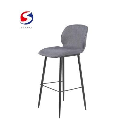 China Wholesale Nordic Style Modern Fabric Restaurant Cafe Dining Lounge Living Room Furniture Stool Bar Chair