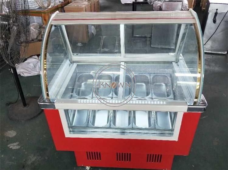 Chest Freezer Glass Door Chiller Fast Food Ice Cream Display Cooler Refrigerator Showcase Supermarket Deep Popsicle Freezer