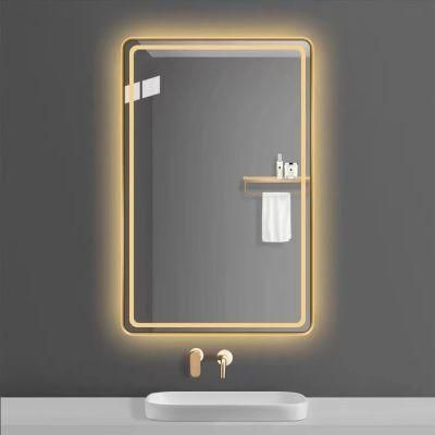 5mm Square Rectangle Wall-Mounted LED Lighted Bathroom Vanity Mirror with Anti-Fog Function LED Mirror