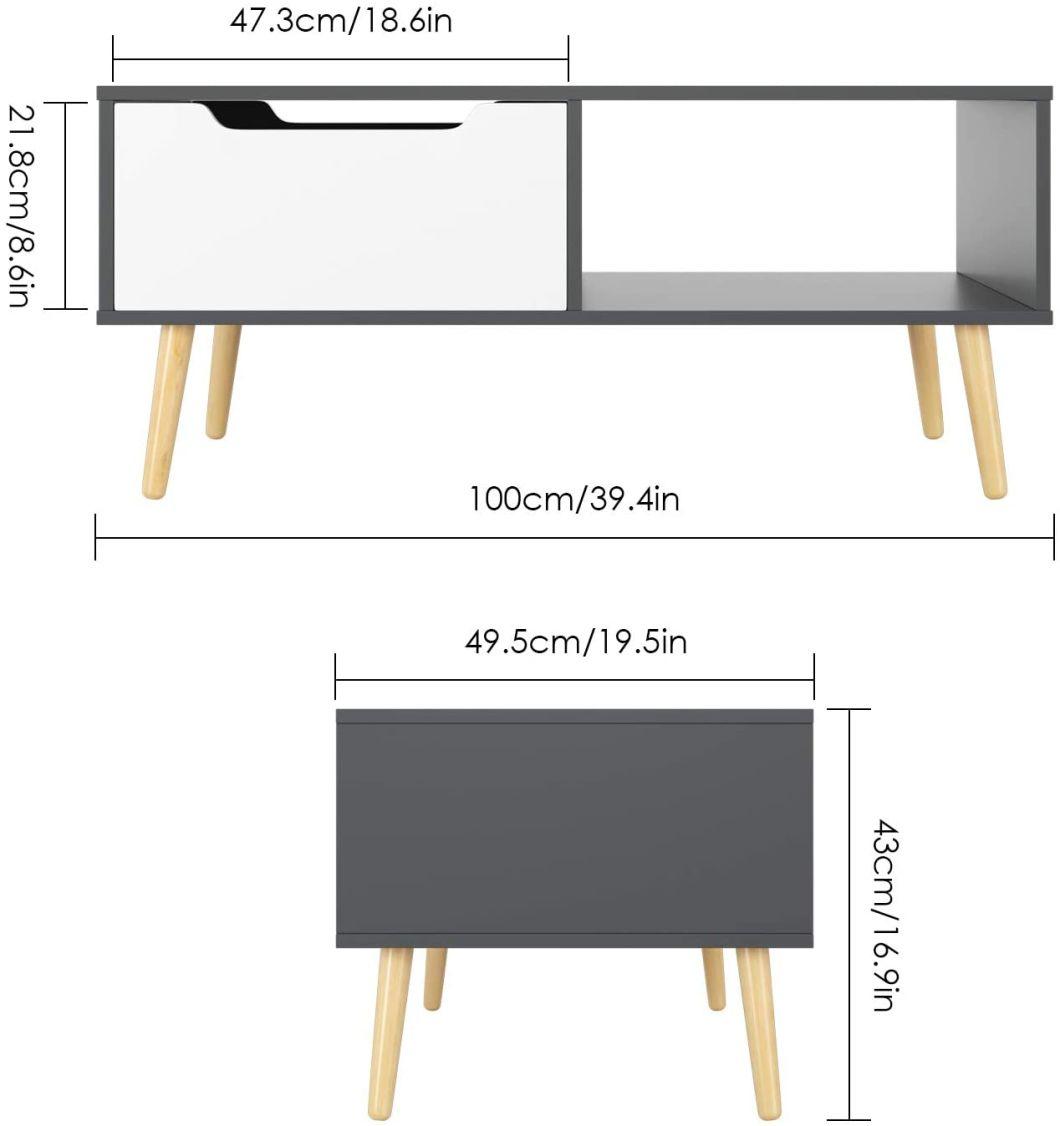 Modern Antique Retro Rustic Industrial Vintage Wooden Legs Extendable Computer Coffee Table