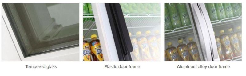Commercial Glass Door Beverage Showcase Display Refrigerator