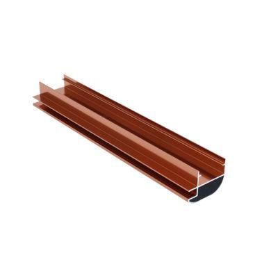 Aluminum Extrusion Wood Grain Wardrobe Profiles for Furniture and Bedroom Sliding Wardrobe Door