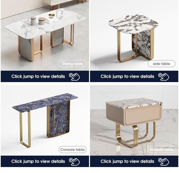 Modren Home Decor Golden Stainless Steel Base Marble Coffee Table