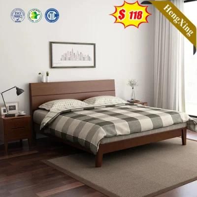 Latest Style Chinese Factory Wholesale an Wood Color Bedroom Set Furniture Single Double Size Beds