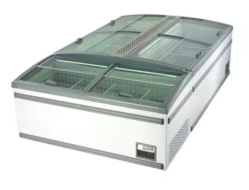 R290 Gas Commercial Island Freezer Refrigerator Showcase
