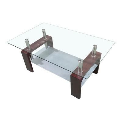 Hot Sale Home Furniture Glass Modern Side Coffee Table Tea Table with Iron Leg Living Room