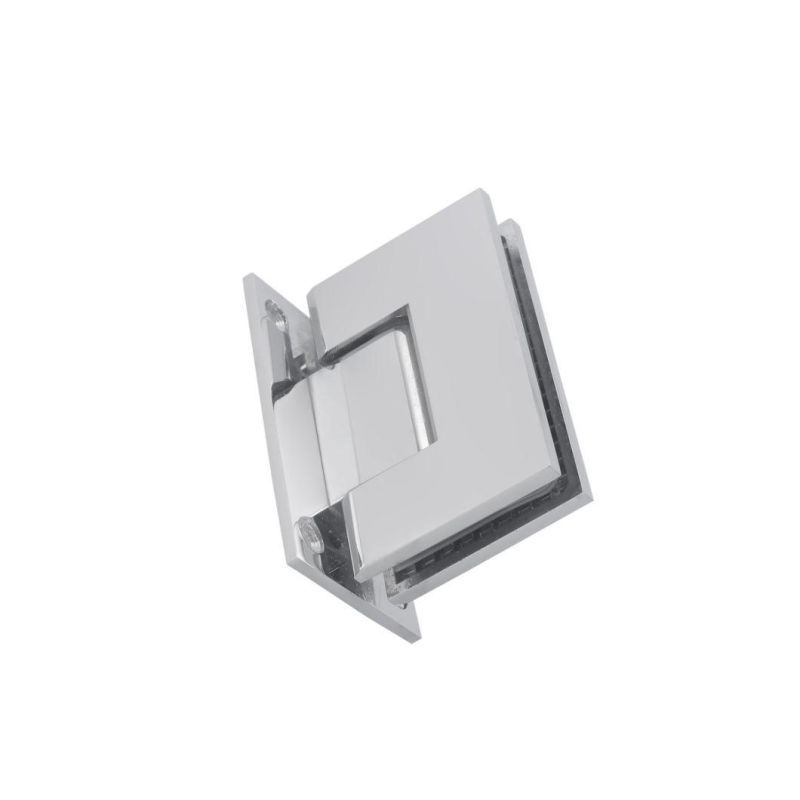 Bathroom Glass Door Hinge Glass to Wall 90X55mm 90 Degree for 8-10mm Glass Bright Chrome Finish