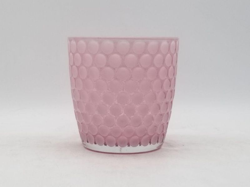 Glass Candle Holder with Various Pattern and Customized Color