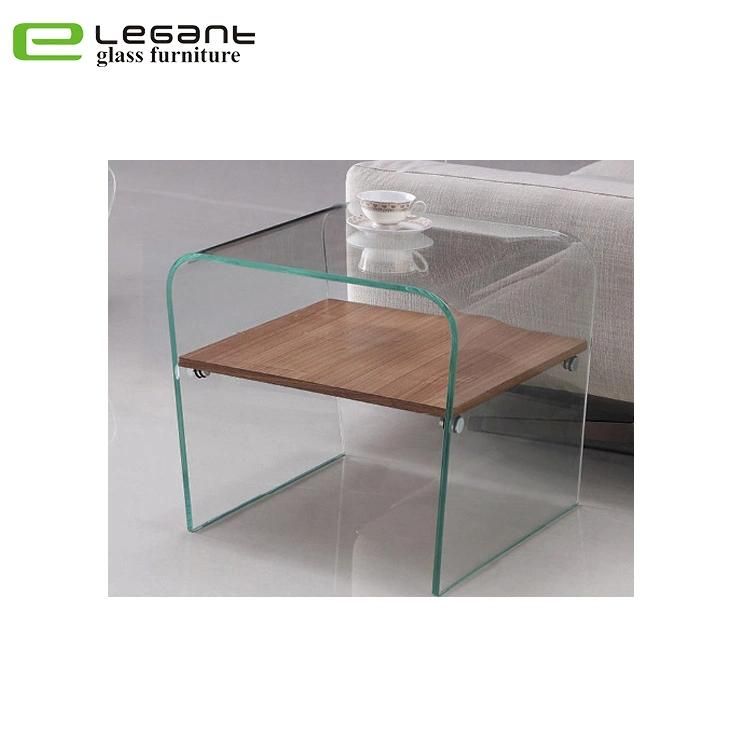 12 Mm Thick Glass Side Table Furniture with Plywood