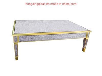 Chinese Rectangle Antique Glass Antique Paint Coffee Table