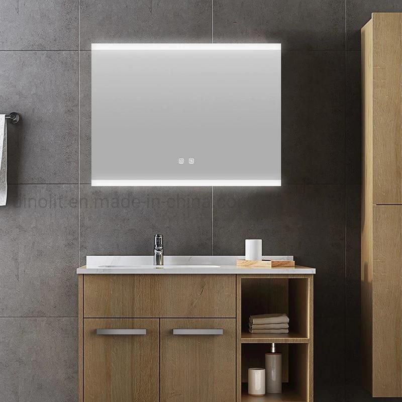 Magic Washroom Multi-Function Rectangular Bath LED Lighted Bathroom Furniture Glass Intelligent Mirror with Touch Screen Switch/Fogless/Digital Clock/Bluetooth