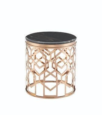 Middle East Modern Gold Stainless Furniture Side Table Coffee Tables with Marble Top