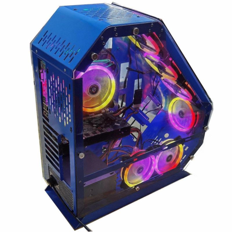 4mm Tempered Side Glass Panel PC Gaming Computer Case Cabinet, 2022 Hot Sale ATX Gaming Case with RGB Cooling Fan, Design Supper Gaming OEM Factory