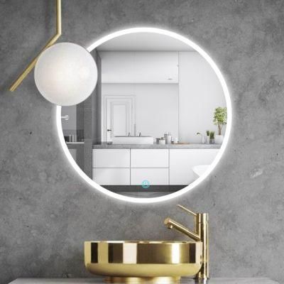 IP44 Round Smart Frameless Bathroom Mirror Illuminated Bath Vanity Mirror with LED Light