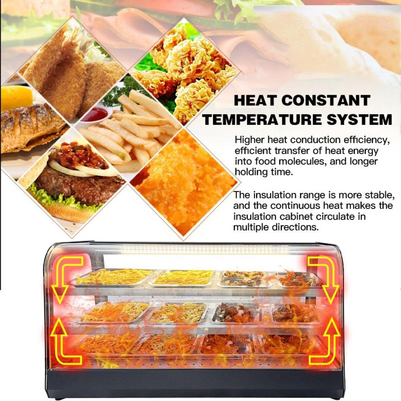 Restaurant Electric Hot Glass Food Warmer Display Showcase for Sale Warmer Display Showcase