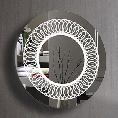 Woman Round Wall Mounted Makeup Mirrors LED Bathroom Mirror