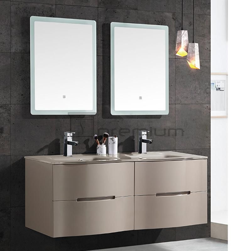 Hangzhou Vanity PVC Wall Mounted Double Sink Bathroom Cabinet with Soft Close Drawers Vanity Sp-5337
