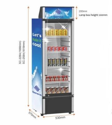 Wholesale Retail Vertical Commercial Refrigerator Drinks Display Freezer Vertical Showcase