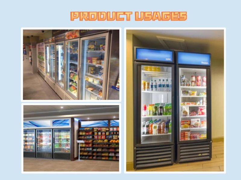 Supermarket Fan Cooling Beverage Cold Drinks Glass Door Multideck Showcase Upright Cooler with Remote Compressor