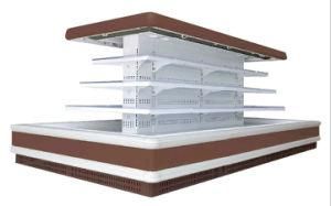 Supermarket Semi Vertical Open Air Cooled Refrigerated Island Showcase for Fruit and Vegetable