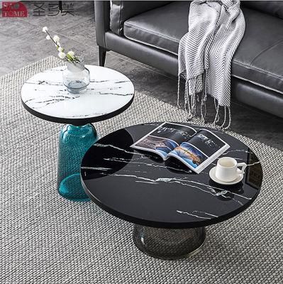 Hotel Lobby Furniture Round Glass Base Coffee Tables