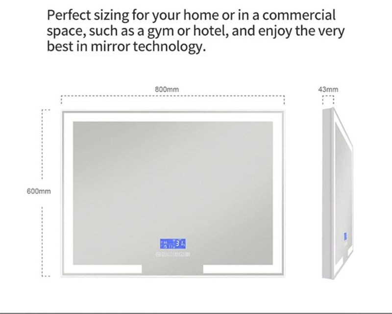 Wholesale Illuminated Lighted Wall Mount LED Bathroom Mirror 800 X 600mm