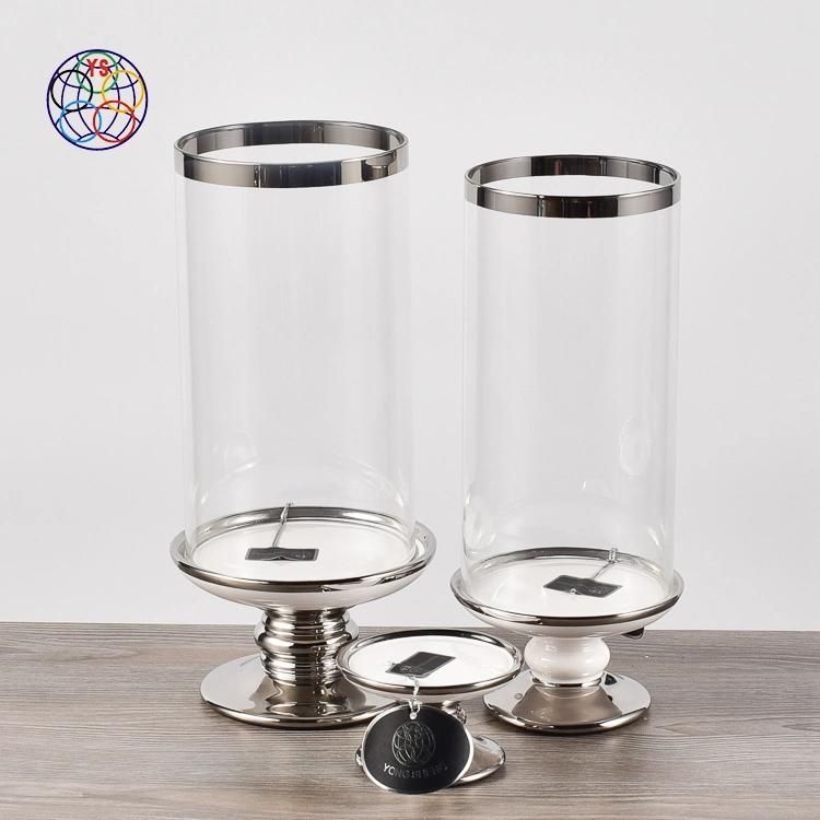 Modern Glass Candlestick Glass Empty Glass Candle Holders for Wedding