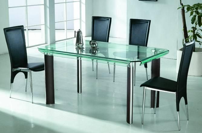 Clear Tempered Glass Dining Table