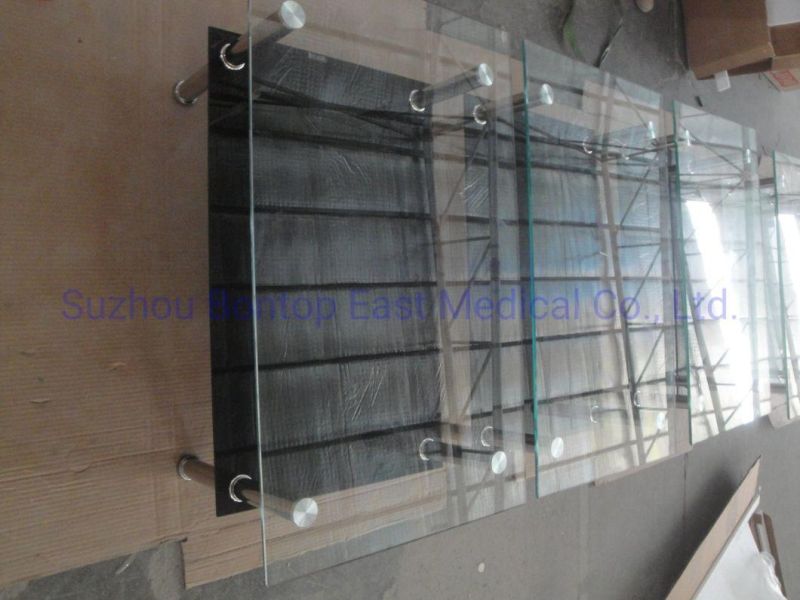 Glass Coffee Table with Stainless Steel Frame