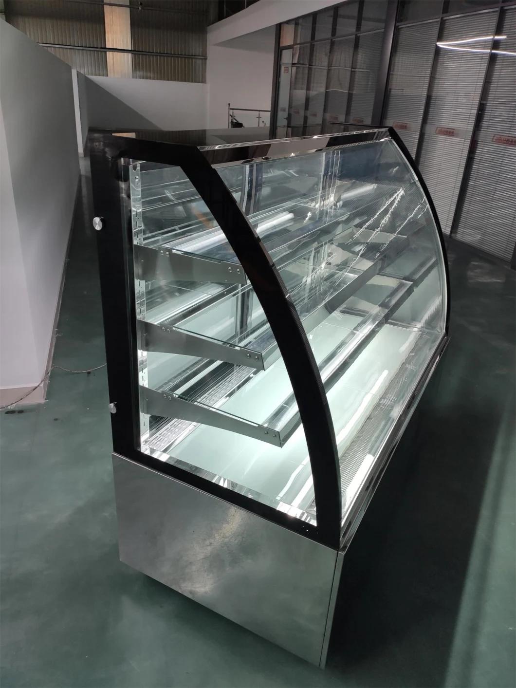 Curved Glass Bakery Showcase for Cake Display