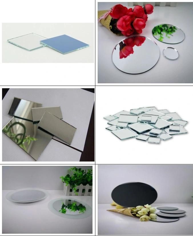 Square/Round Glass Craft Mirrors Custom Size Thickness 1.3mm 1.4mm 1.5mm 1.8mm 2mm