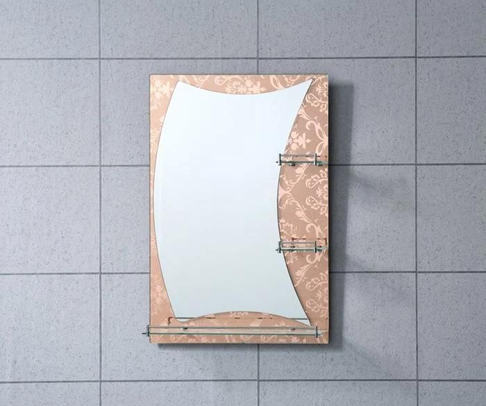 5mm 50X70cm Double Coated aluminum Bathroom Decorative Mirror with Glass Shelf