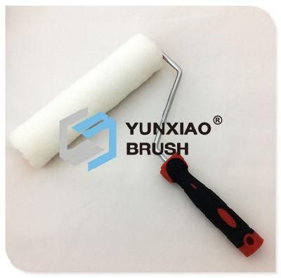 White Polyester Paint Roller Brush with Rubber Handle