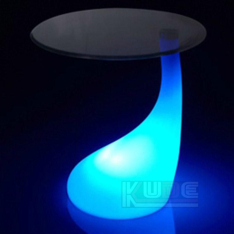 Outdoor LED Lighted Glass Table with 16 Color Changed