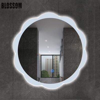 Sun Flower Shape Bathroom Decorative Wall Mirror Glass Miroire LED