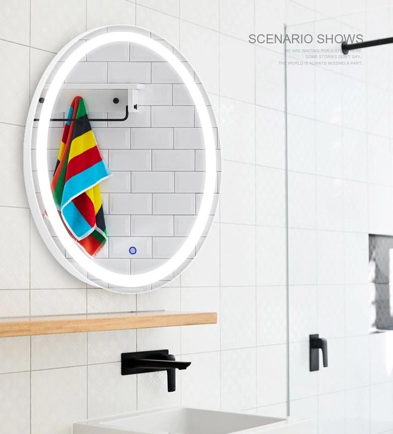 LED Bathroom Mirror Dimmable Anti-Fog Wall Mounted Mirror