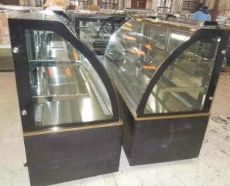 Curved Glass Door Cake Cooler Cake Cabinet Showcase for Snack Display