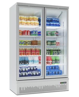 Commercial Convenience Store Upright Beverage Freezer Display Cooler Cabinet Glass Door Refrigerator