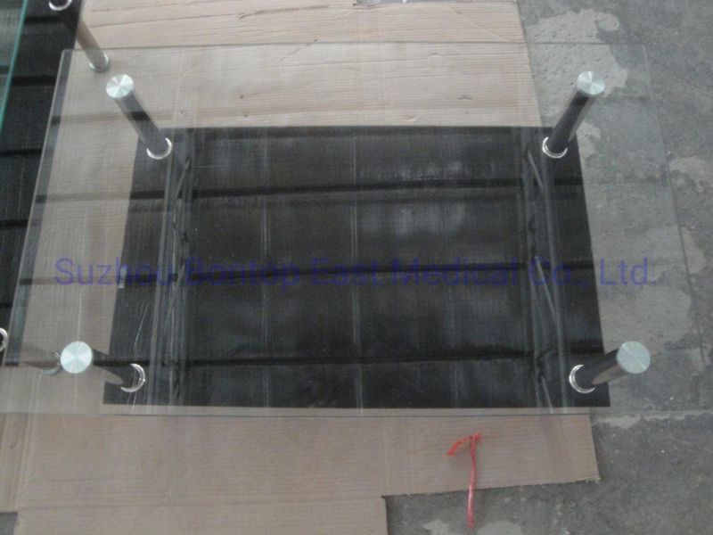 Glass Coffee Table with Stainless Steel Frame
