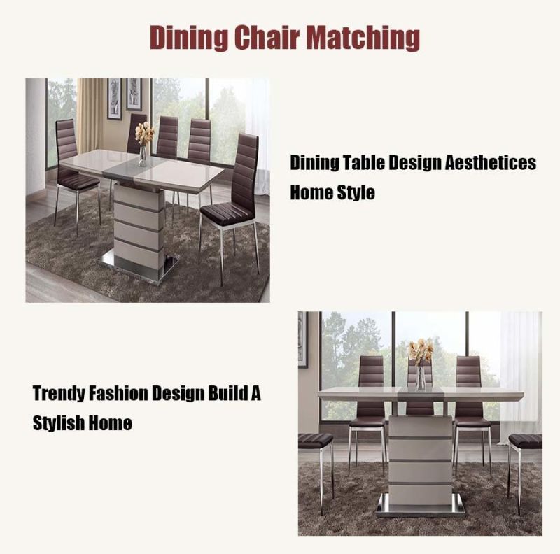 Home Living Room Furniture Extendable Table Sets Modern Hotel Restaurant MDF Gloss Painting Dining Table