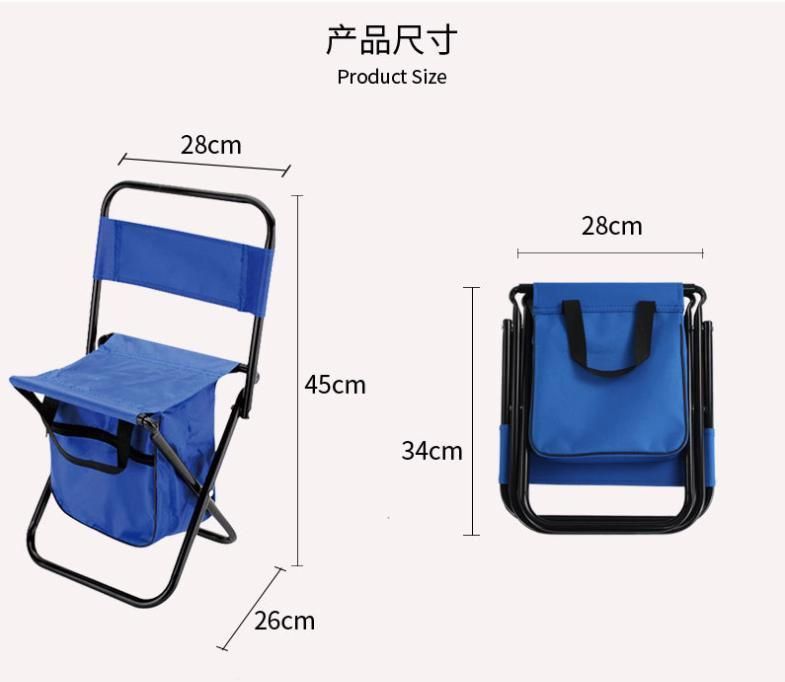 OEM Steel Backpack Camp Beach Fishing Folding Chair with Big Storage Bag for Outdoor